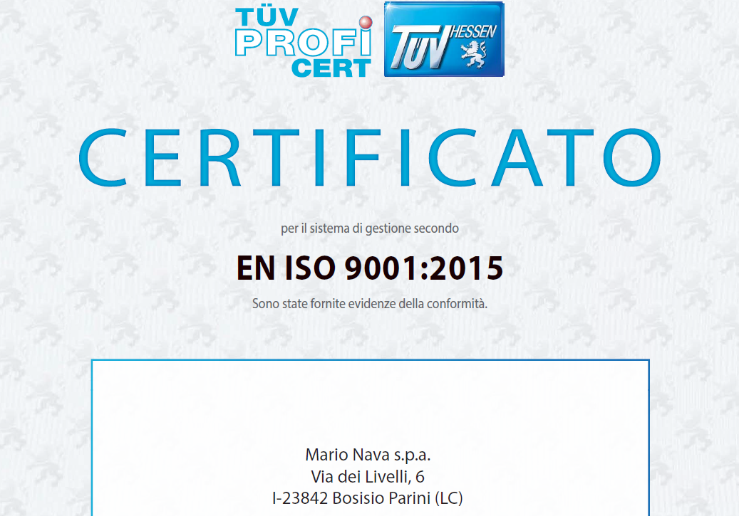 Certificazione ISO 9001:2015